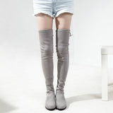 Slim Fit Thighs Over-the-Knee Long Boots Women Low Heel Concise Elastic Boots Retro Shoes Ladies Mart Lion   