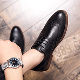 Fotwear Men's Brogue Shoes Classic Formal Oxfords Leather Dress Wedding Adult Lace Up Footwear Mart Lion   