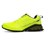 Breathable Mesh Trailing Running Shoes Men's Anti Slip Running Sneakers Outdoor Walking Footwears Mart Lion Green 8 