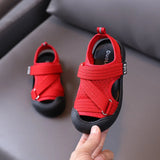 Children Summer Sandals Boys Girls Beach Shoes Baby Soft-soled Cute Candy Color Breathable Cloth MartLion Red 21 