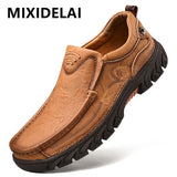 Men's Shoes 100% Genuine Leather Casual Work Cow Leather Loafers Sneakers Mart Lion   