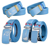 Sky Blue Automatic Buckle Belt for Both Men's and Women Gold Silver Belts 100cm-125cm MartLion   