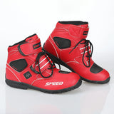 Motorcycle Shoes Men's Woman Ankle Boots Motorbike Riding Protective Non-slip Breathable Off-Road Moto Racing MartLion Red 45 