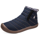 Men's Boots Lightweight Winter Shoes Snow Waterproof Winter Footwear  Slip On Unisex Ankle Winter MartLion Blue(AE存量)**** 38 