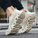 Harajuku Men's Soft Casual Shoes Breathable Stylish Sport Sneakers Outdoor Flats Walking Sock Mart Lion   