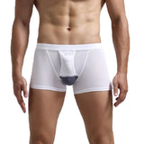 Scrotum Separation Men's Panties Modal Underwear Boxer Escroto Pouch Mid Rise Underpants Slips Hole Breathable White Mart Lion   