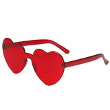 Women Colors Polycarbonate Heart Shape Tinted Party Sunglasses Girls Vintage Colors Rimless MartLion Red Other 
