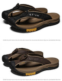 Summer Men's Slippers Flip Flops Brand Sandals Genuine Leather Home Mart Lion   