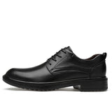 Genuine Leather Men's Oxford Shoes Dress Wedding Social Chaussure Homme Office Formal Mart Lion 01 Black 5.5 