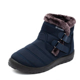 Women Winter Boots Ladies Fur Plush Ladies Flats Non-slip Casual Female Shoes Winter MartLion Blue 40 