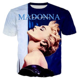 The Queen of Pop Madonna 3D Printed T-shirt Men's Women Casual Harajuku Style Hip Hop Streetwear Oversized Tops Mart Lion Beige L 