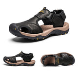 Summer Genuine Leather Outdoor Men's Shoes Sandals Casual Beach Sneakers Mart Lion   