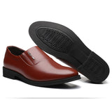 Cow Leather Elegant Men's Formal Shoes Breathable Luxury Brand Dress Footwear Black Oxford Slip-on