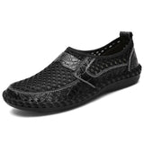 Summer Men's Casual shoes Breathable Mesh cloth Loafers Soft Flats Sandals Handmade Driving Mart Lion   