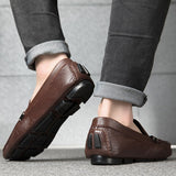 Men's Genuine Leather Shoes Loafers Luxury Casual Moccasin Mart Lion   