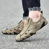 Summer Men's Soft Leather Casual Shoes Luxury Soft Loafers Moccasins Breathable Non-Slip Driving MartLion   