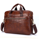 Men's Genuine Leather Handbags Casual Leather Laptop Bags Travel Messenger Crossbody Shoulder Mart Lion Brown27 China 