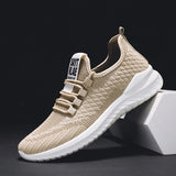 Air Mesh Men's Soft Casual Shoes Non-slip Breathable Outdoor Sport Sneakers Bounce Walking Travel Footwear Mart Lion Beige 6.5 