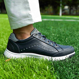 Men's Golf Shoes Waterproof Golf Sneakers Outdoor Golfing Spikes Shoes Jogging Walking Mart Lion   