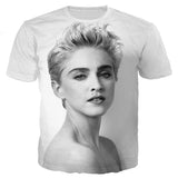 The Queen of Pop Madonna 3D Printed T-shirt Men's Women Casual Harajuku Style Hip Hop Streetwear Oversized Tops Mart Lion Silver M 