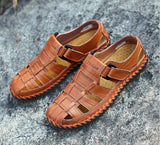 Summer Men's Sandals Leisure Beach Shoes Genuine Leather Mart Lion   