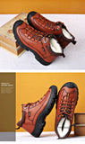 Men's Snow Boots Winter Warm Leather High Shoes wool Retro Casual Boots Hombre MartLion   