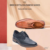 Men's dress shoes Brogue shoes Wedding casual lace-up shoes Oxford shoes MartLion   