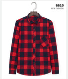 Fall Smart Casual Men's Flannel Plaid Shirt Brand Office Long Sleeve Shirt Clothes Mart Lion   