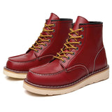 Red Retro Men's Boots Classic Platform Motorcycle Comfort Genuine Leather Winter hombre Mart Lion   