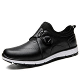 Golf Shoes Men's Leather Waterproof Sneakers Breathable Shoes Training Professional Spikes Non-slip MartLion black 11 