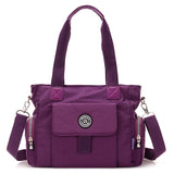 Solid Top-handle Messenger Bags Handbags Women Nylon Shoulder Female Beach Crossbody Bolsas Clutch Mart Lion puple  