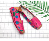 Spring Autumn Women Flats Split Leather Shoes Slip on Ballet Flats Flats Print Moccasins Loafers MartLion   