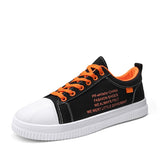 Shoes Walking Men's Shoes Casual Spring Sweat-Absorbant Breathable Casual Canvas Mart Lion Black orange 35 
