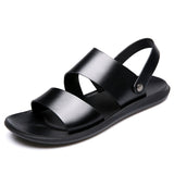 Men's Gladiator Sandals Genuine Cow Leather Casual Slipper Cool Beach Shoes Mart Lion   