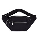 Casual Women Waist Bag Chest Bag Multi-Function Crossbody Pouch Nylon Travel Phone Pouch Female Hip Belt Bags Fanny Pack Mart Lion Black  