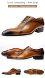 Formal Leather men's Evening Wedding Footwear Classic Side Carving Shoes  Black Brown Brogue