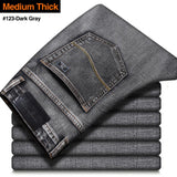 Men's Stretch Regular Fit Jeans  Casual Classic  Denim Trousers Male Black Blue Gray Pants MartLion Regular 123-DarkGray 28 