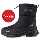 Men's Boots Winter Shoes Snow Waterproof Non-slip Thick Fur Winter Boot For -40 Degrees zip Platform MartLion Black 10091 7.5 