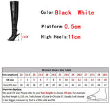 Spring Autumn Zip Metal Thin Heels Open Toe Leather Thigh High Over The Knee Boots Ladies Party Club Stripper Shoes Women Mart Lion   