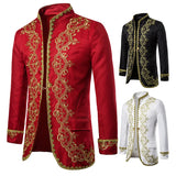 British Style Palace Prince Black Embroidery Men's Wedding Groom Suit Jacket Stage Singers Coat Masculino blazers MartLion   