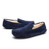 Winter Men's Loafers Casual Shoes Moccasins Breathable Slip On Lazy Warm Driving MartLion Navy Blue 11 