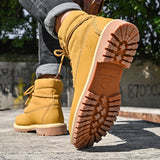  Men's Genuine leather Boots Autumn Winter Casual Shoes Classic retro Comfy Lace-up Outdoor Mart Lion - Mart Lion