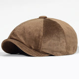 Unisex Spring Autumn Winter Newsboy Caps Men's And Women Warm  Octagonal Hat Detective Hats Retro Flat Caps MartLion Brown One Size 