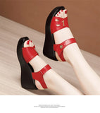 platform sandals women shoes summer high heels wedge ladies waterproof beach office MartLion   