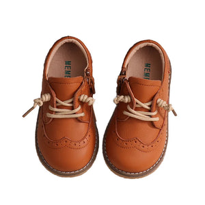 Spring Autumn Children Genuine Leather Shoes Boys Girls Retro Single Baby Soft Tendon Bottom Full Cowhide MartLion   