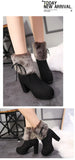  Winter Shoes Women High Heels Boots Fur Warm Shoes Boots for Women Winter High Heels Super Square High Heel 10cm A1658 MartLion - Mart Lion