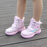 Cute Eagle Winter Shoes for Girls Toddler Kids Baby Girl Waterproof Leather Warm School Cold Weather Boots Princess Woolen MartLion   