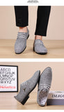 Men's Classic Shoes Dress Korea Pointed Toe Lace-Up Formal Wedding Blue Hemp Mart Lion   