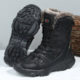 Winter Waterproof Women Men's Boots Snow Warm Non-slip Combat Women's Military Battle Mart Lion 21033 Black 36 