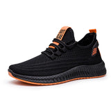 Men's Sports Shoes Breathable Mesh Casual Lightweight Walking Sneakers Zapatillas Hombre Mart Lion A-Orange 6.5 